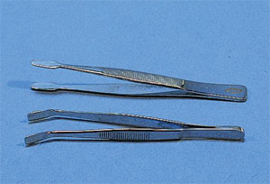 Forceps f. cover glasses curve