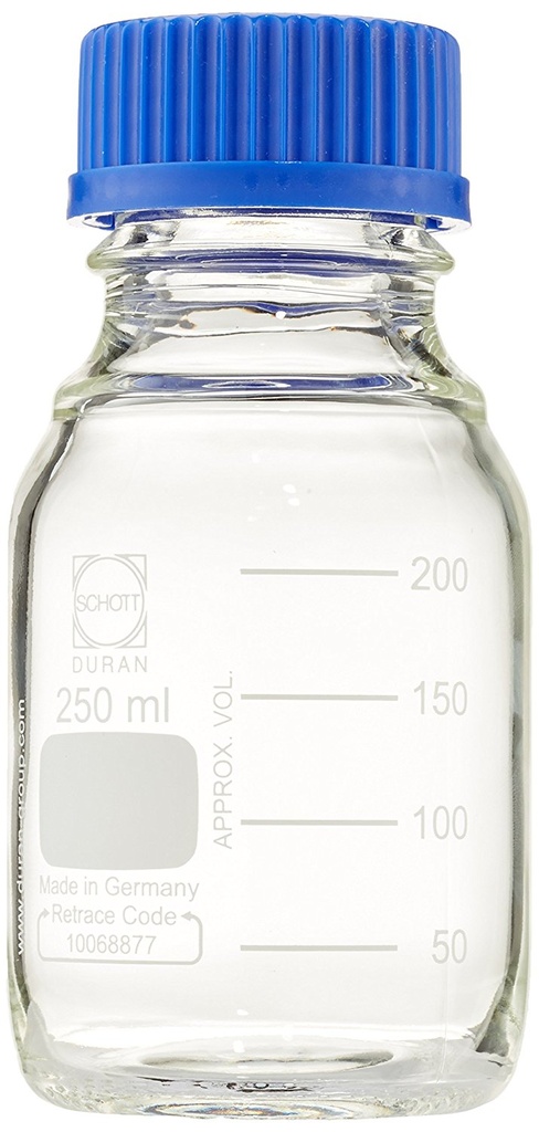 Lab bottles w screw-cap 250 ml. 10/pk
