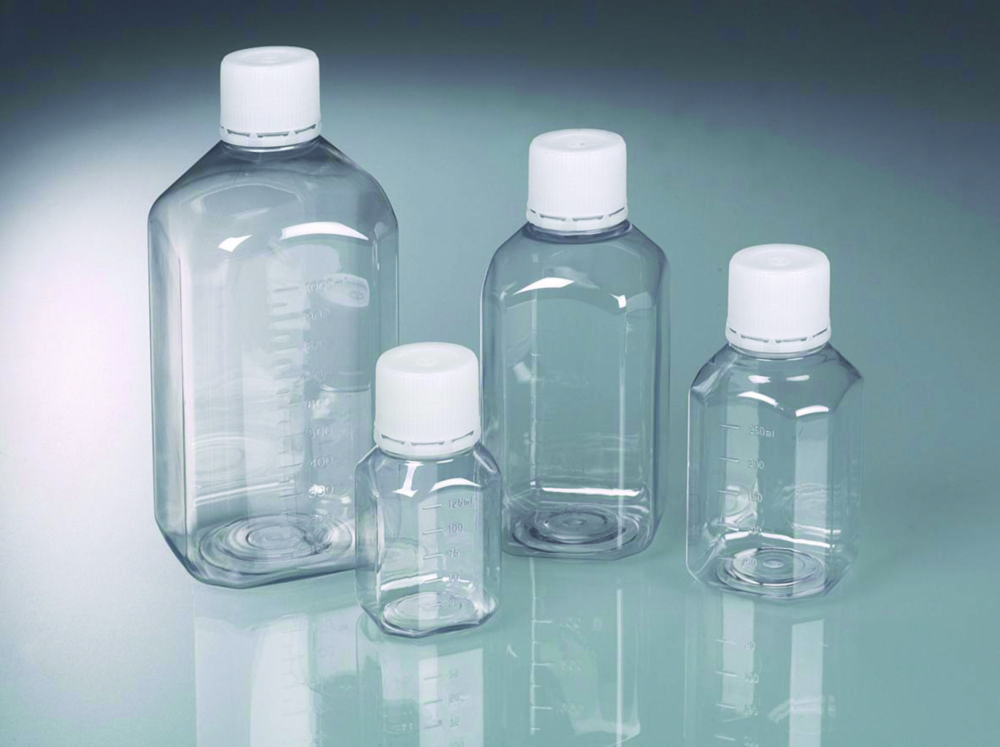 Laboratory bottle 1000 ml, PET transp., sterile