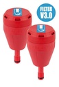 Charcoal filter, SCAT Exhaust filter M V3.0, GL 14, w. splash guard and change indicator, 2 pcs