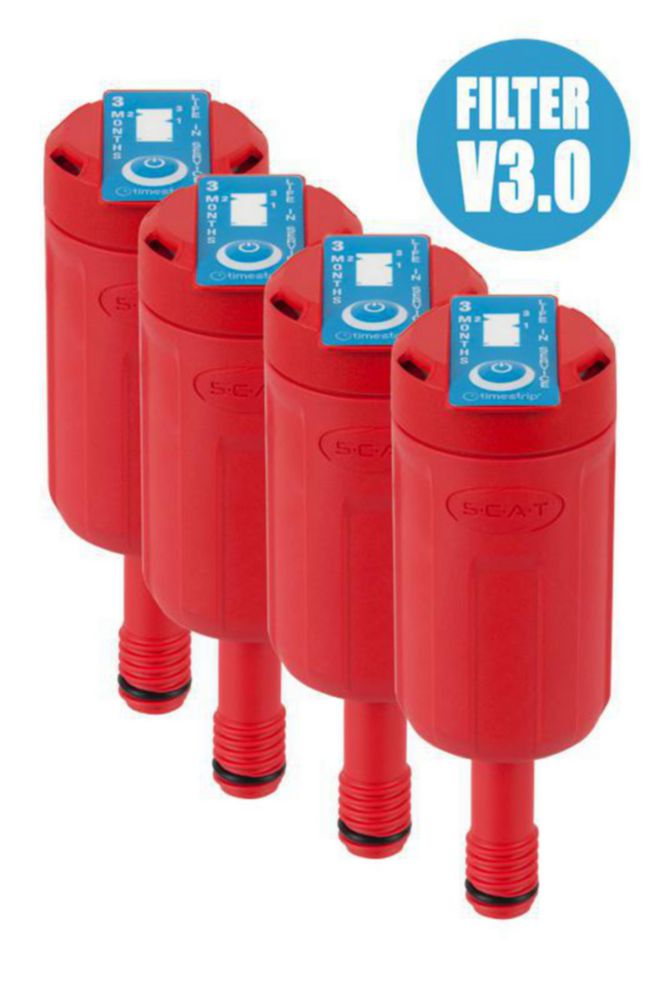 Charcoal filter, SCAT Exhaust filter S V3.0, GL 14, w. splash guard and change indicator, 4 pcs