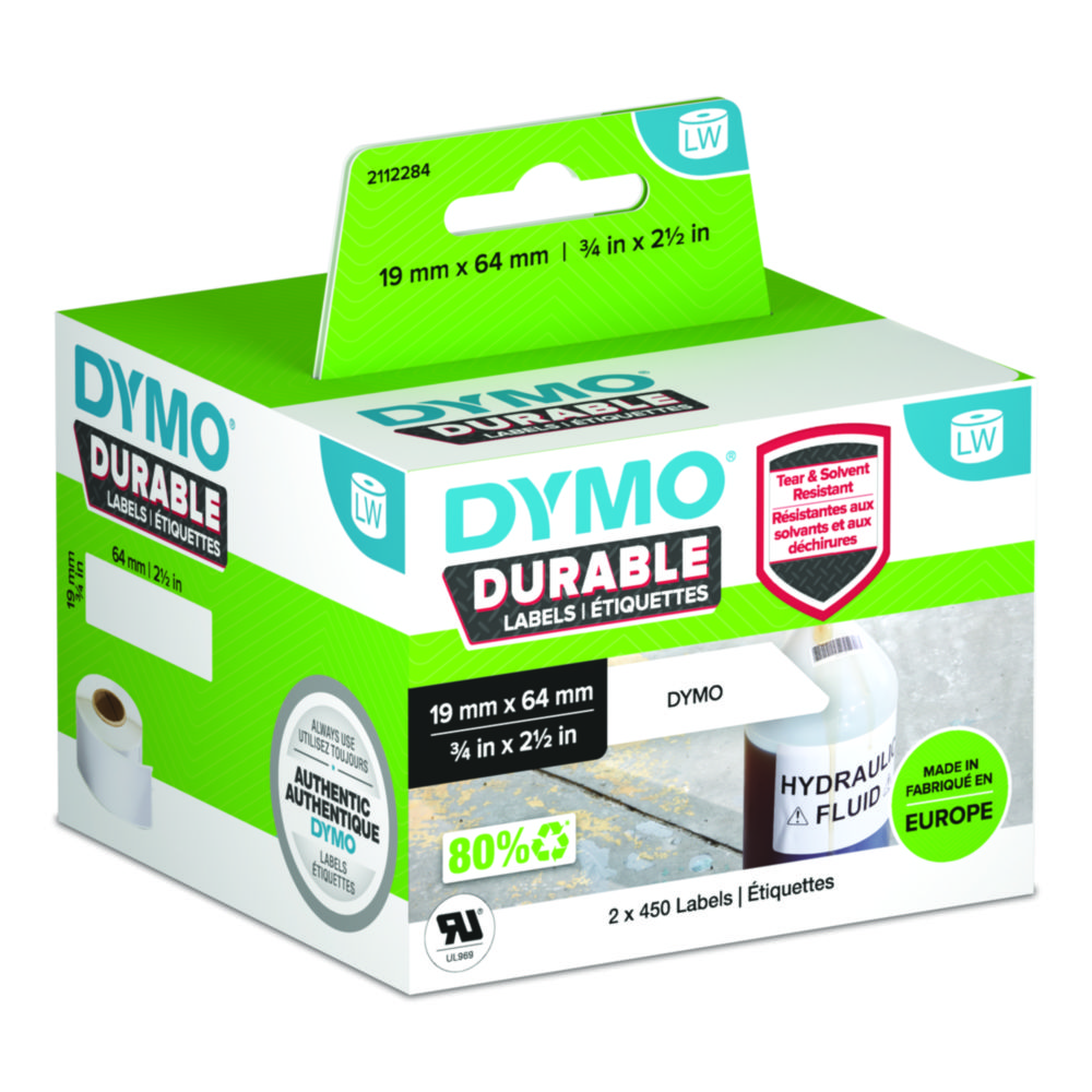 DYMO® LabelWriter Etiket, 19 x 64 mm, black on white, 2 x 450 labels