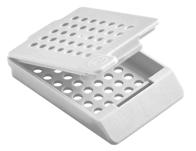 Tissue cassette incl. lid, Epredia PrintMate, w/round holes, 1000 pcs, White