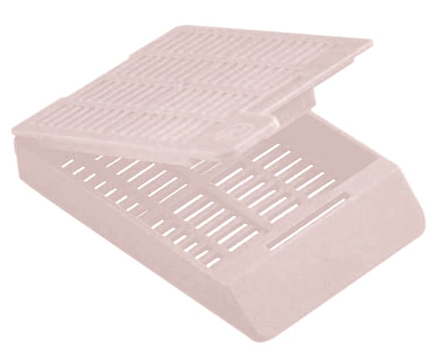 Tissue cassette incl. lid, Epredia PrintMate, w/slots, 1000 pcs, Pink