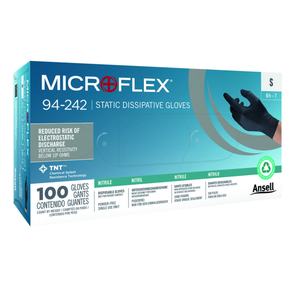 Nitrile gloves, Ansell Healthcare MICROFLEX 94-242, size M (7,5-8)