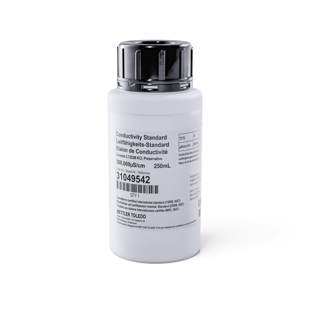 Conductivity standard, Mettler-Toledo, 300.000 µS/cm, 250 mL