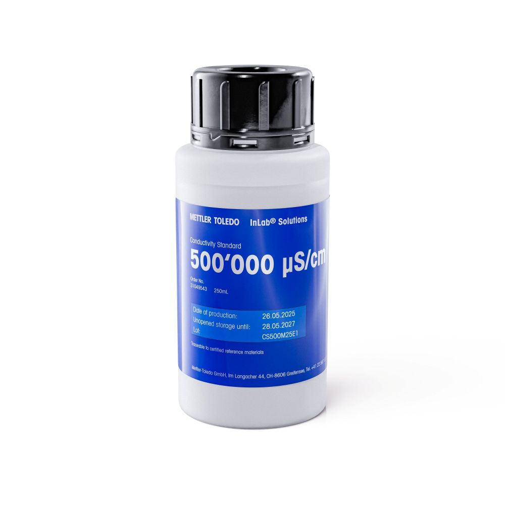 Conductivity standard, Mettler-Toledo, 500.000 µS/cm, 250 mL