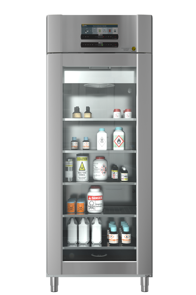 [4924084] Refrigerator, GRAM ExGuard ER600W, -2/20°C, 614L, 5 shelves, glass door, stainless steel