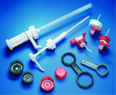 [1470133] Screw closure HDPE with stopc. in red