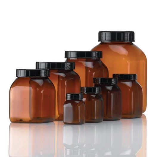 [1470162] Sample container, square, brown,PVC, no lid,100ml