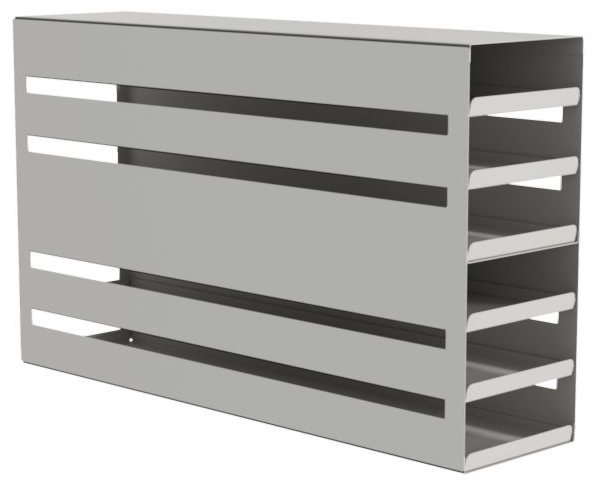 T-Rack sliding rack, upright freezer, TENAK, 50 mm box, h:332 x b:140 x d:562 mm, 6 x 4 boxes