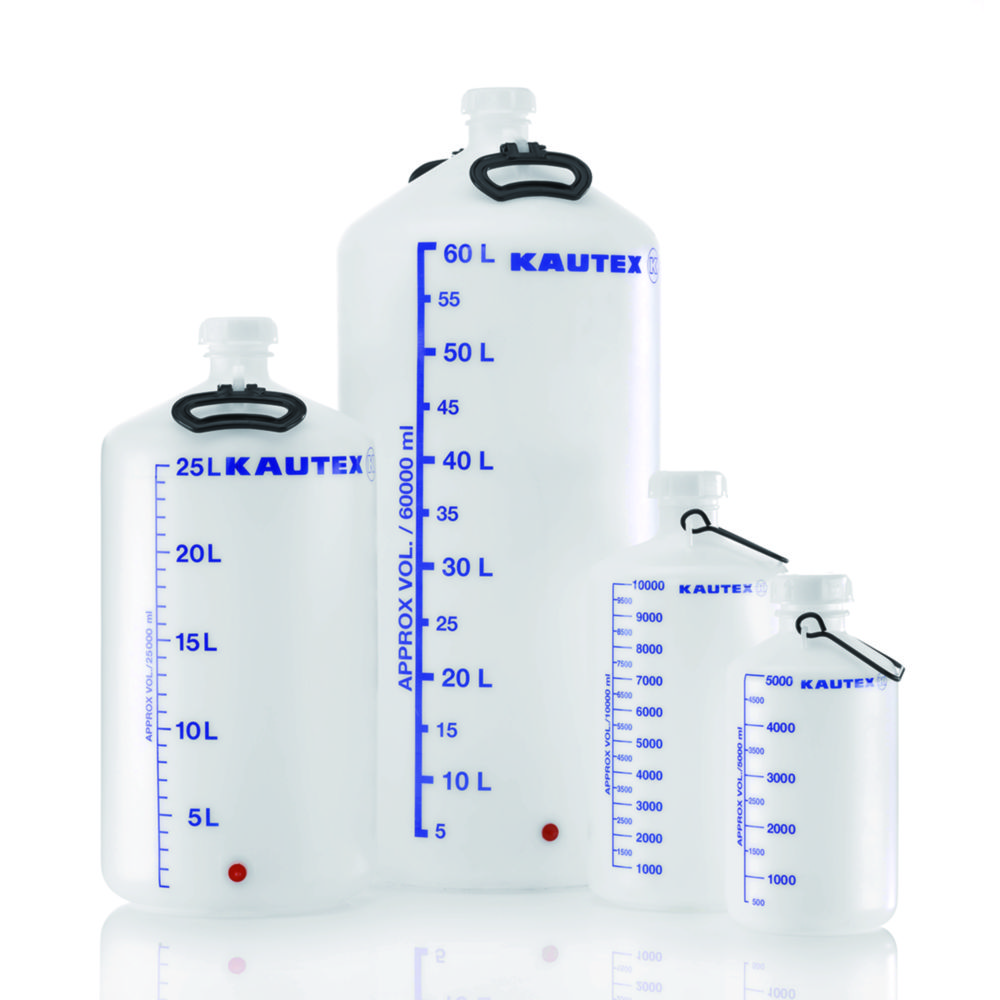 Carboy, without base thread, PE bottle 25 ltrs