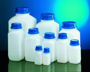 Square reagent bottle, HDPE, wide neck, 1000 ml