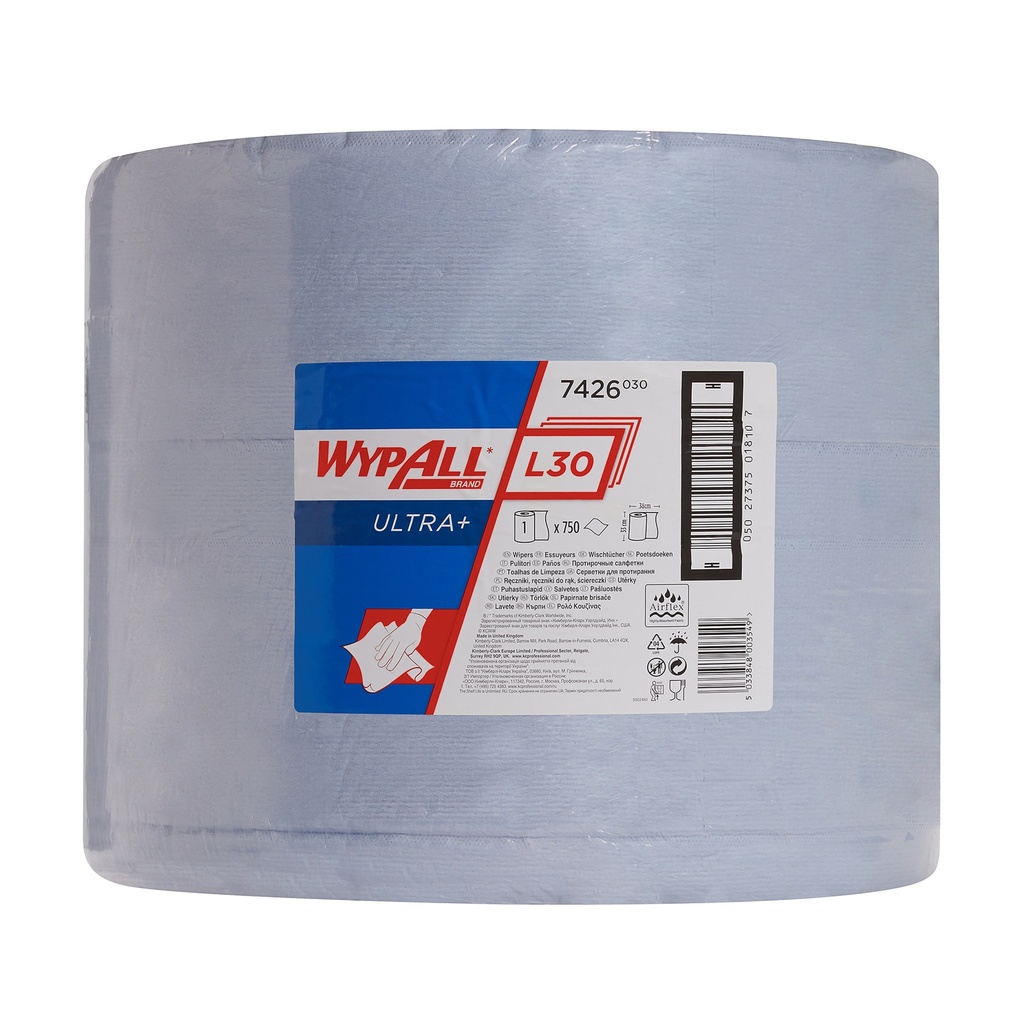 [0870818] Wypall L30 Ultra, blue, roll, 33 x 38 cm