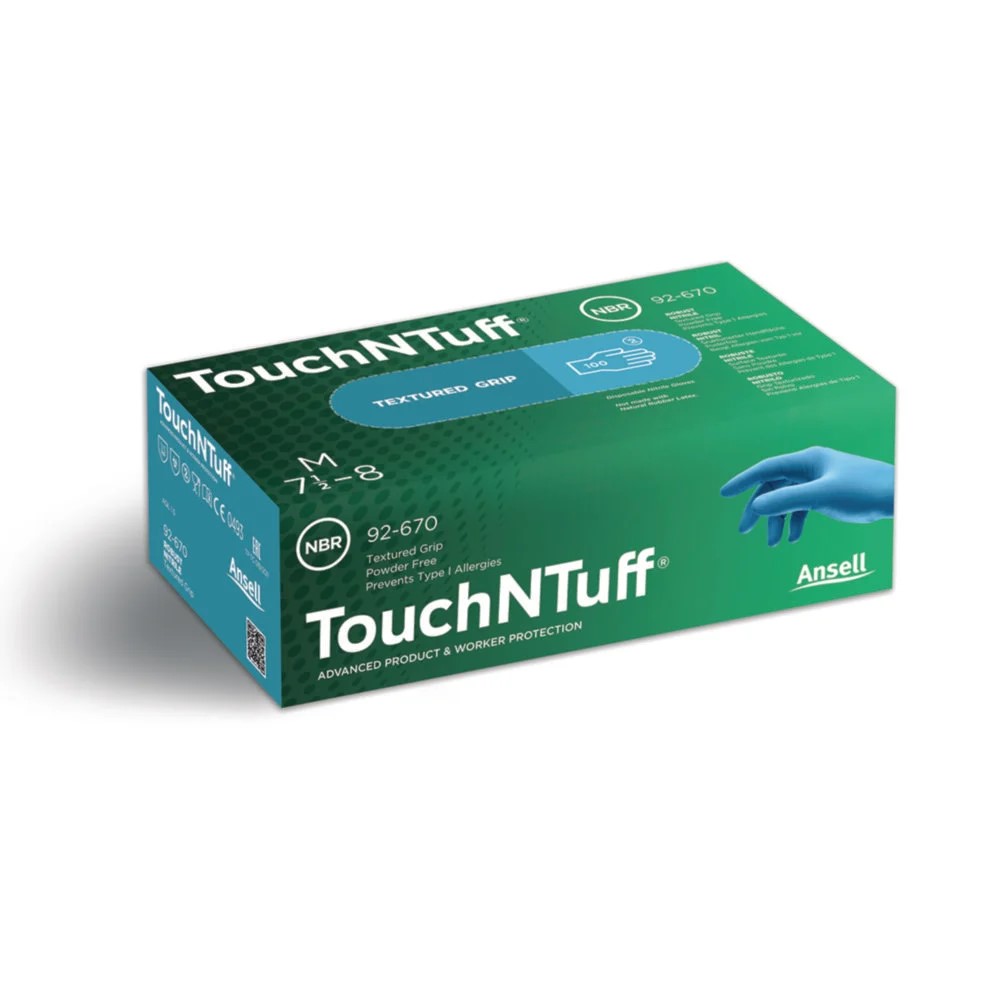 Nitrile gloves, Ansell Healthcare TouchNTuff 92-670, size L (8,5-9)