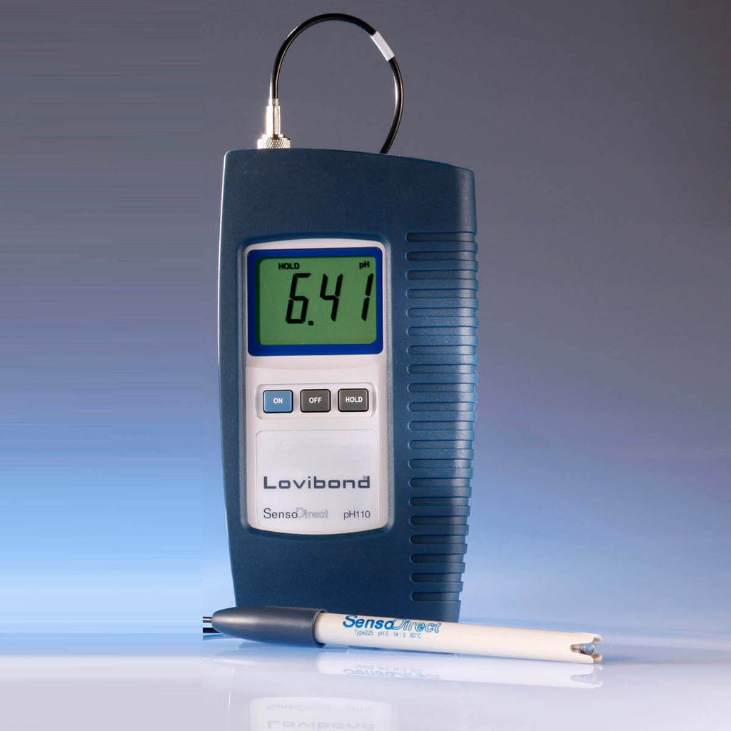 pH meter, Lovibond SD pH 110, w. electrode and accessories
