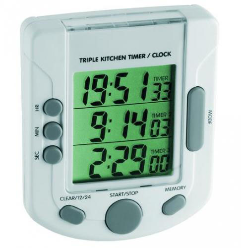 [6233690] electronic Timer III and stopp clock, white, 3 ti