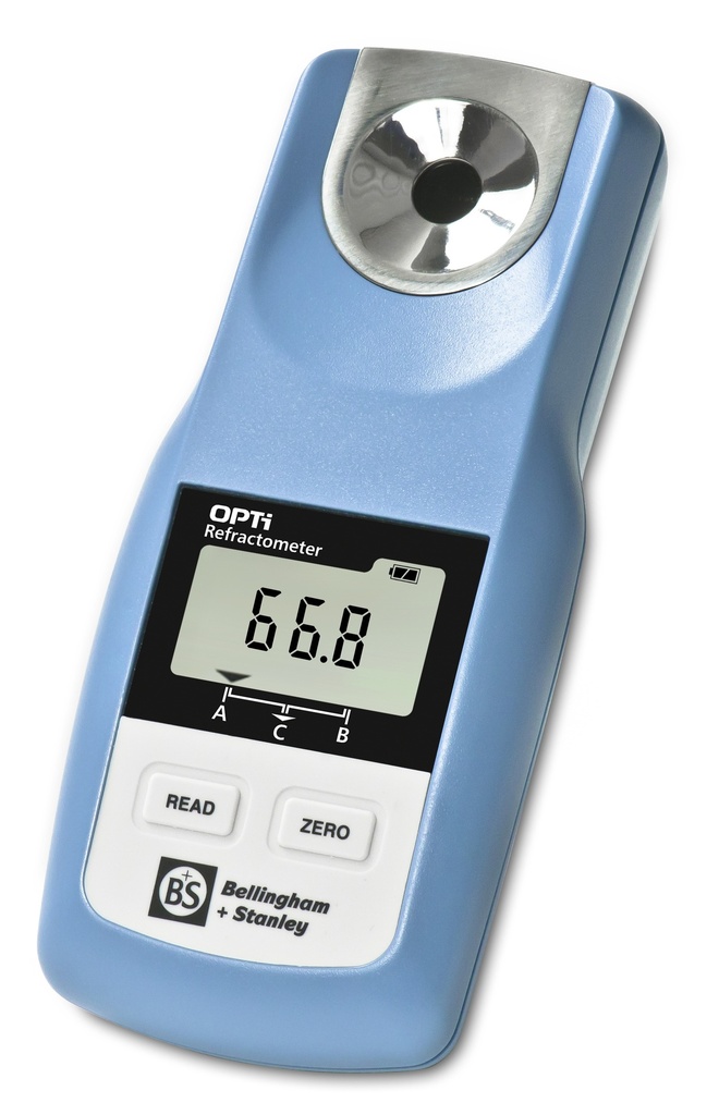 [6240750] Digital pocket refractometer, Bellingham+Stanley, OPTI, 0-95% Brix / 1.33-1.54 RI
