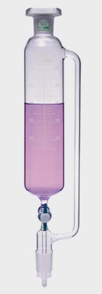 Dropping funnel 500 ml, cylindrical, relief tube,