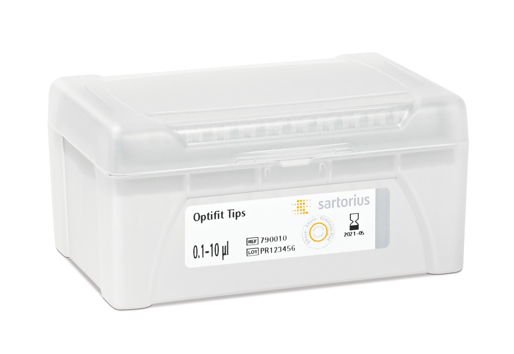 [6241795] Optifit-Pipette tips, Sartorius, 0,1-10 µl, length 31,5 mm, 10 rack with 96 pcs.