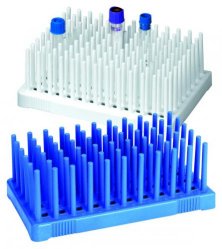 Test tube rack Peg Rack, blue, 96 places