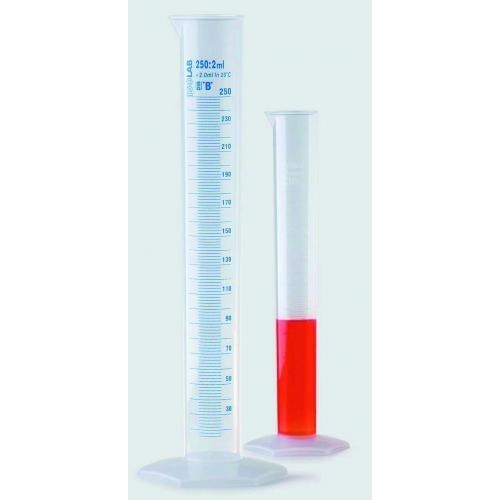Vol.cylinder 250ml, high form PP, cl.B, embossed s