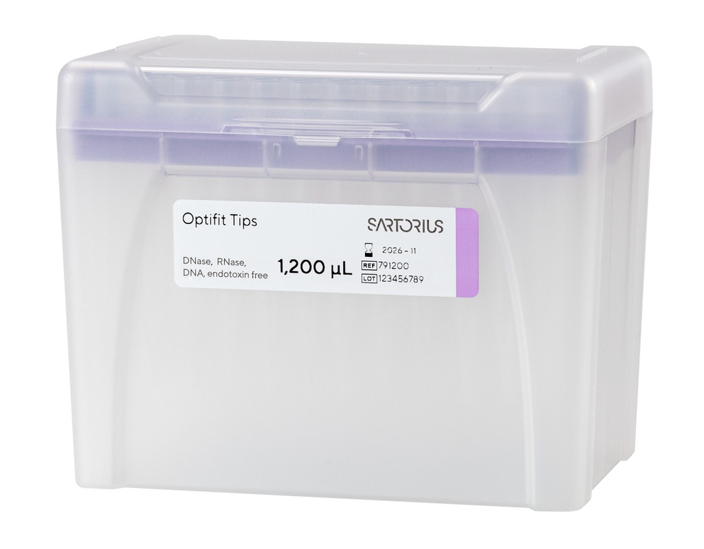 [6251705] Optifit-Pipette tips, Sartorius, 50-1200 µl, length 71,5 mm, 10 rack with 96 pcs, sterile