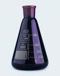 Erlenmeyer flask 500 ml, amber NS 29/32