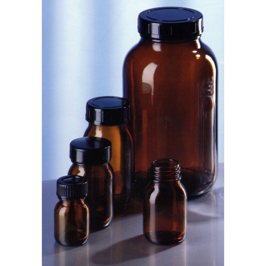 [6259805] Wide mouth bottle 1000 ml, GL 68, w/cap, brown glass