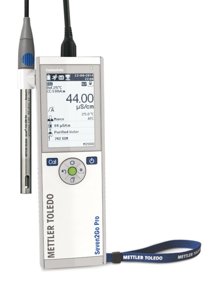 Conductivity meter, Mettler-Toledo Seven2Go Pro S7-Std-Kit, with electrode