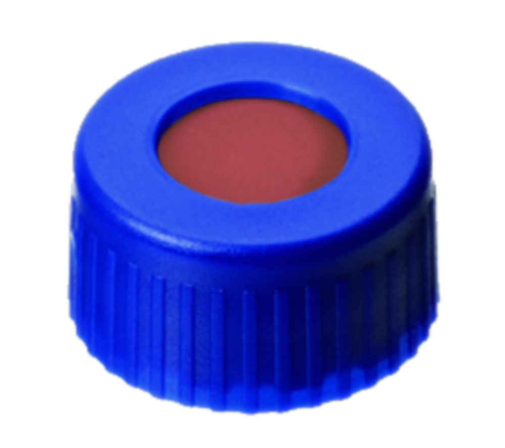 [6266883] Screw cap, LLG, N 9 short thread, blue PP w. hole, rubber/PTFE 60 A