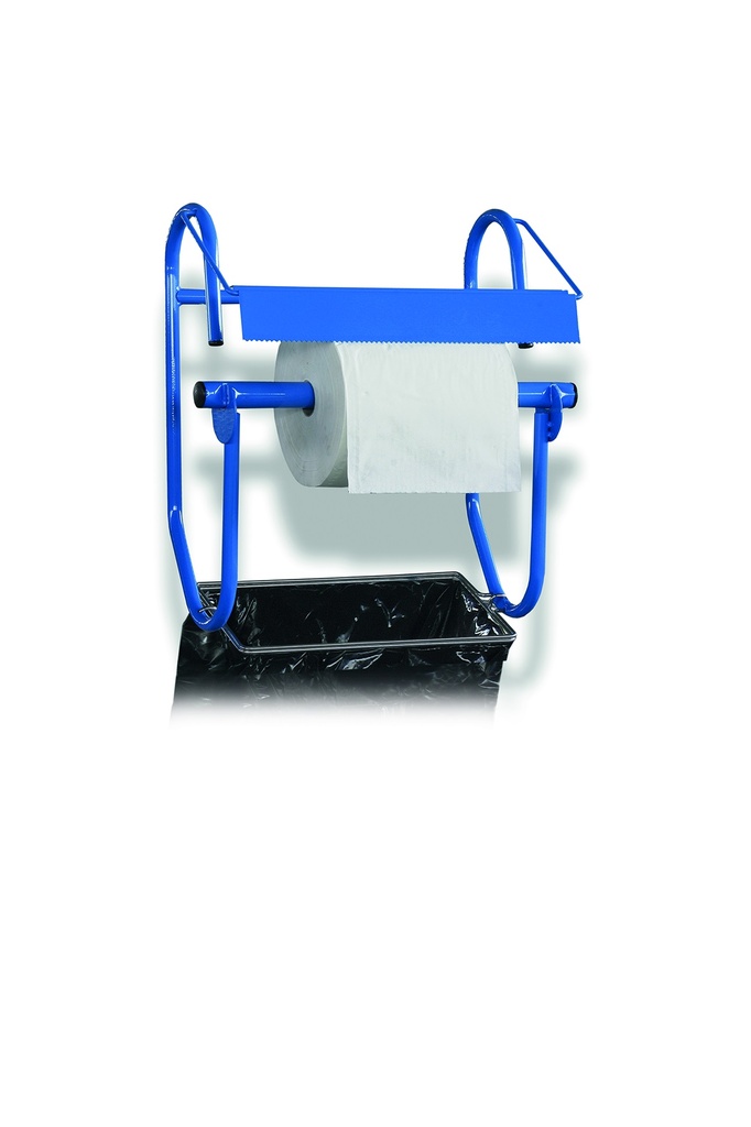 Wall wide holder for waste bag rolls of 42cm width