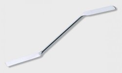 Double spatula 210 mm curved, stainless steel