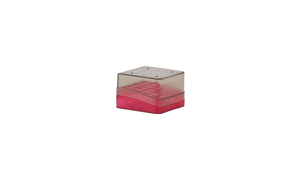 Cryobox, TENAK, 76 x 76 x 53 mm, PC, 5 x 5, red