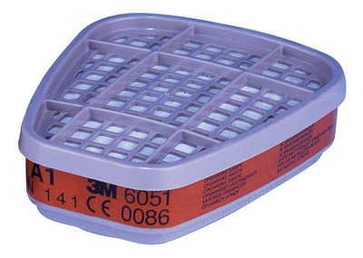 Gas-, vapour filter, 3M 6051, A1, cartridge, bajonet, organic vapour