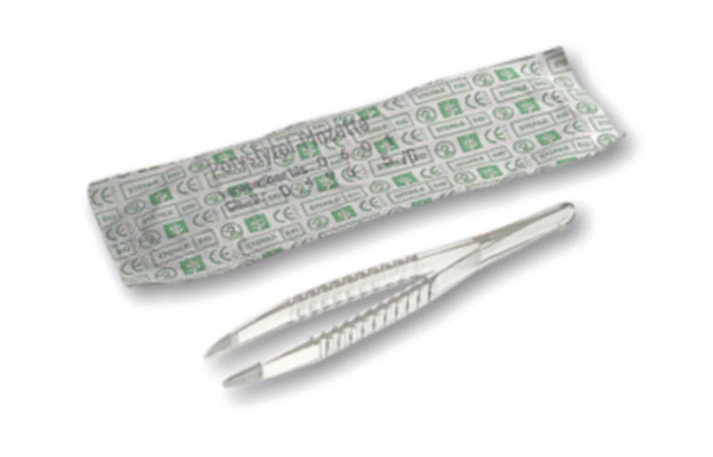 Disposable tweezers 120 mm sterile, PS, 100/pack