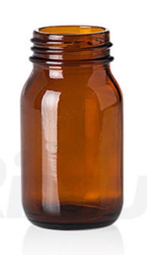 Wide neck bottles 100 ml, amber, pack of 56