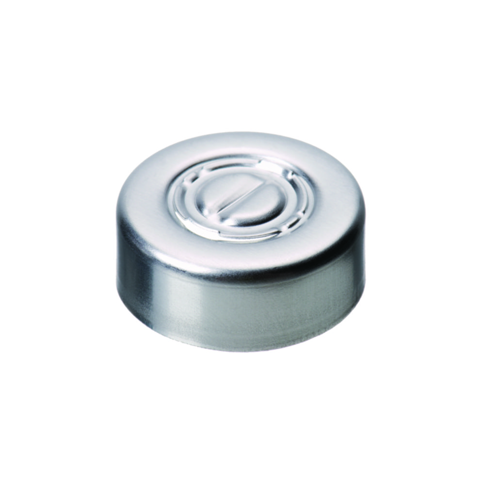 Crimp seals, LLG, N 20, alu w. center tear-off, silver