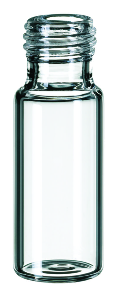 Vials w. screw neck, LLG, N 9 short thread, wide opening, 1,5 mL, clear