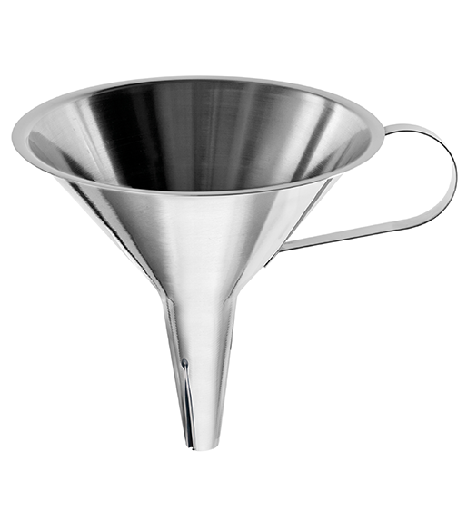 Funnels, stainless steel, Funn el dia. 80 mm, Tube