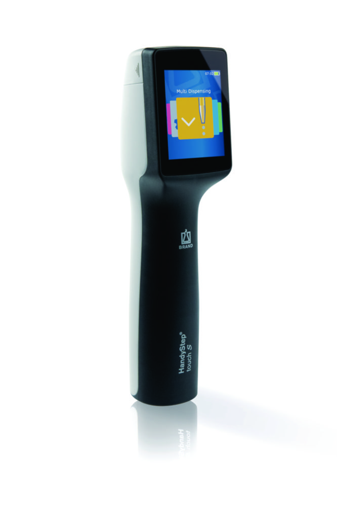 Repetitive pipette, Brand HandyStep touch S, 1 µL - 50 mL, black, with charging station
