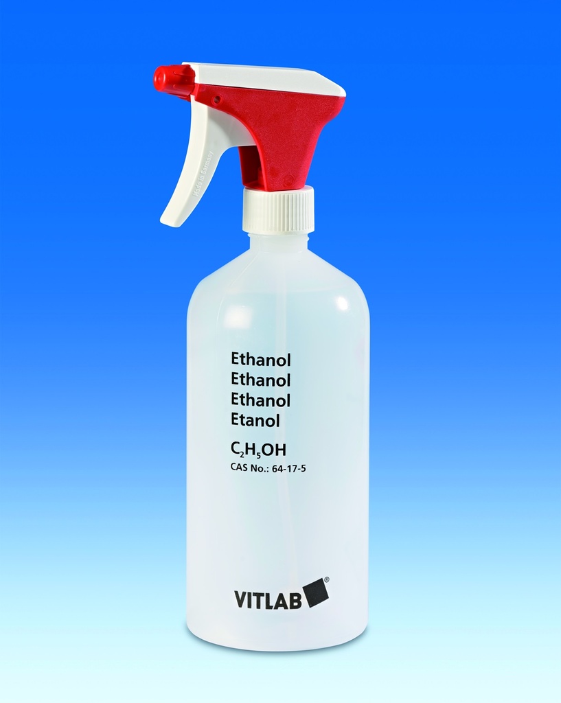[6281023] Spray bottle 1000ml, PE-LD, overprint ethanol,GL32