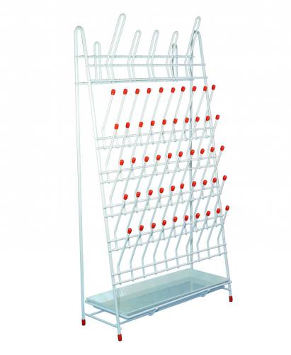 [6281619] Draining rack, 50 bottles, 5 flasks, coated wire