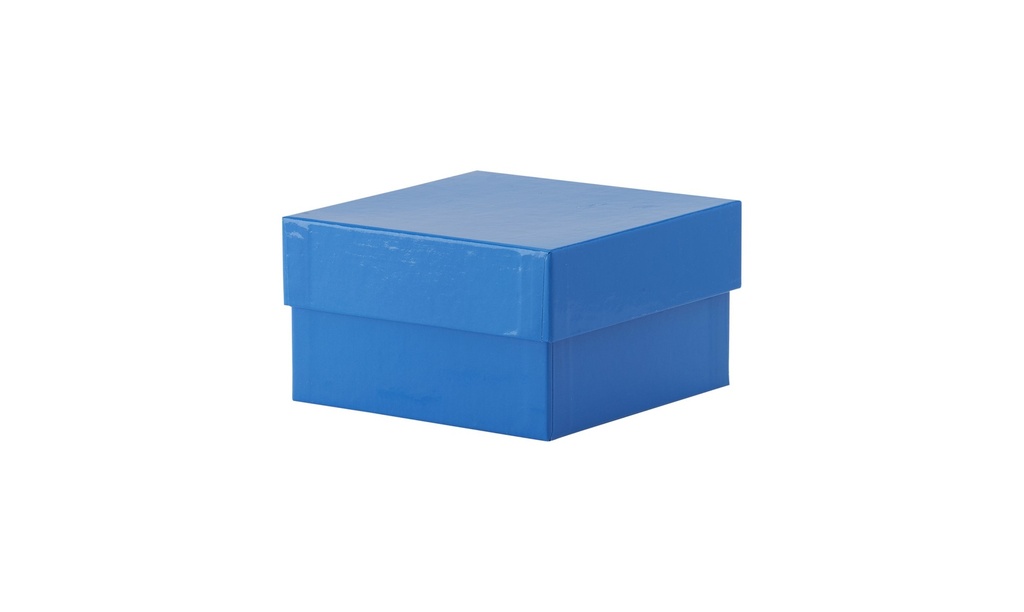 Cryobox, TENAK, 133 x 133 x 75 mm, PP coated cardboard, blue