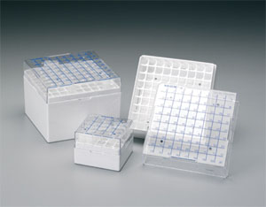 Cryobox, Nalgene, 133 x 133 x 52 mm, PC, 9 x 9, 1,2/2,0 ml cryotube, white