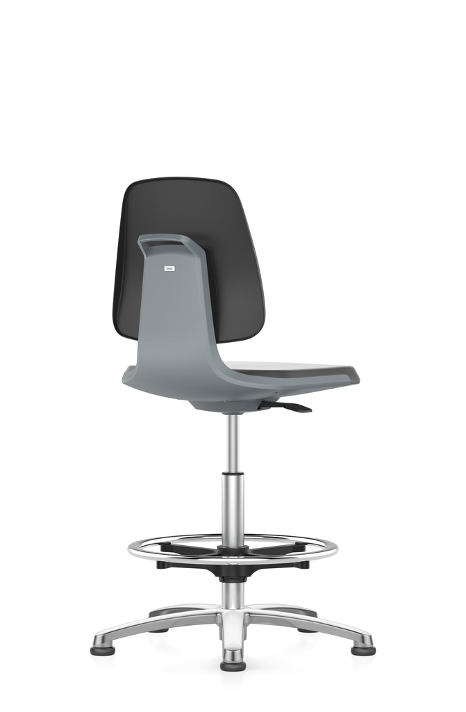 Lab chair Labsit,Foot ring, glider, art. leather,anthracite