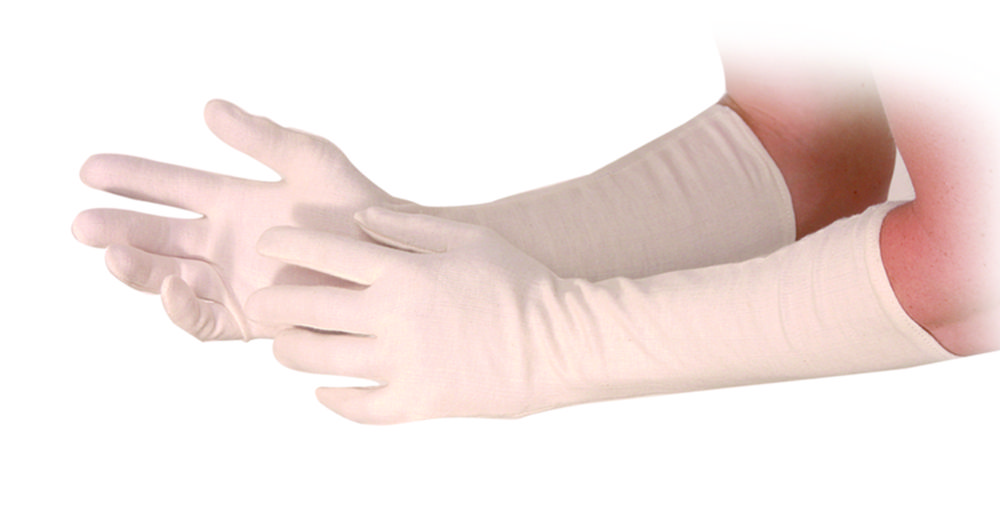 Inner gloves, Franz Mensch Cotton gloves Nature Long, size L