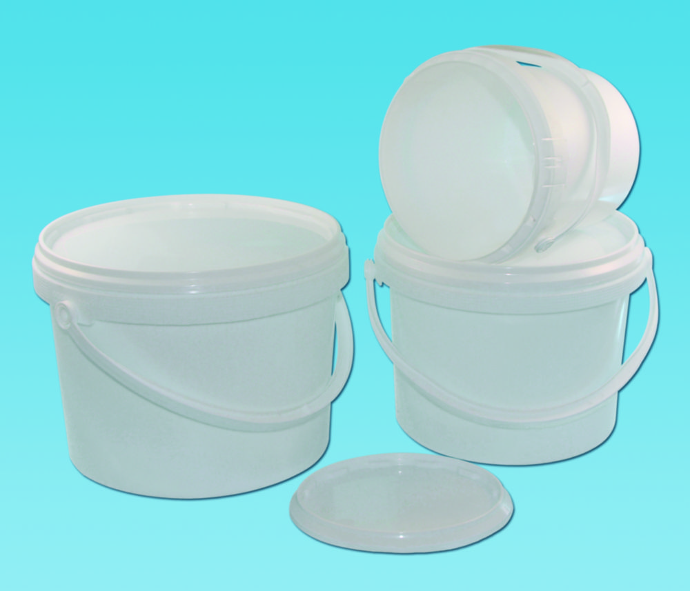 [6291418] Bucket, LLG, white, PP, with lid, 1 L, 10 pcs