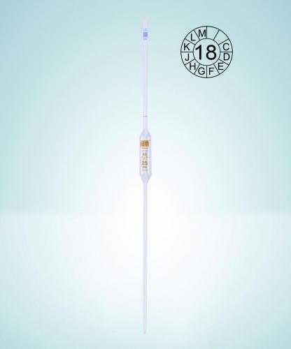 Volumetric pipette, Hirschmann, cl. AS, 350 mm, 3 ml