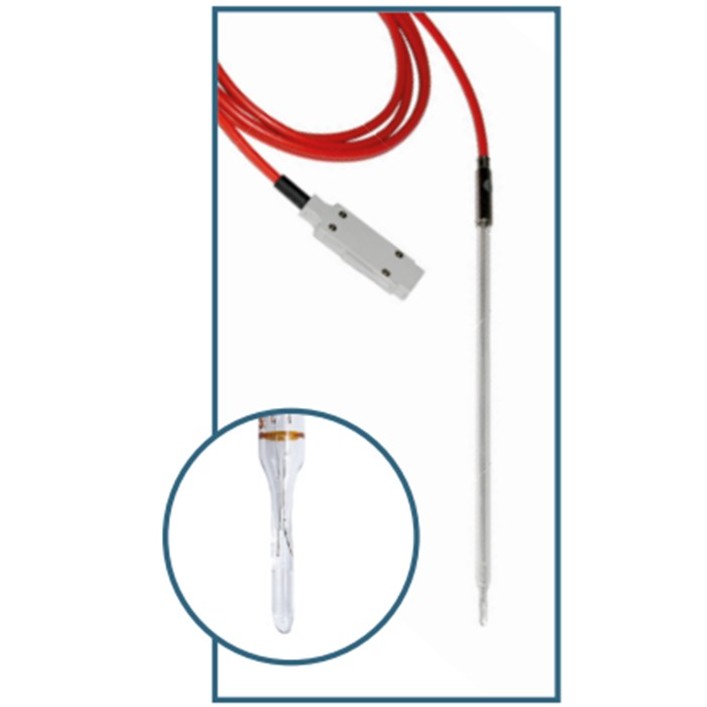 Temperature sensor Pt1000, Ludwig Schneider 67056, Ø3/6x250 mm, glass, -50-250 °C, 2 m kabel
